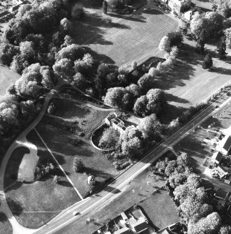 Aerial view showing the stables, dovecot and part of Culloden House