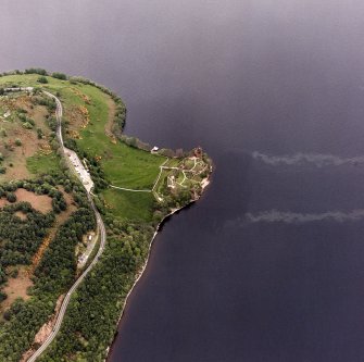 Urquhart Castle, oblique aerial view, taken from the SW.