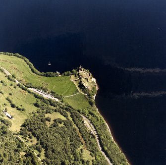 Urquhart Castle, oblique aerial view, taken from the W.