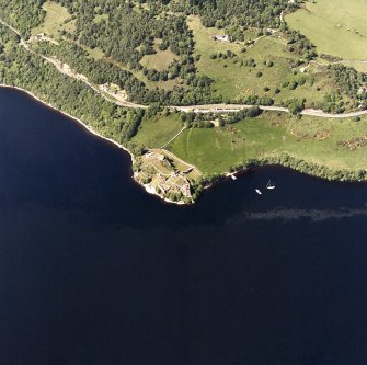 Urquhart Castle, oblique aerial view, taken from the NE.