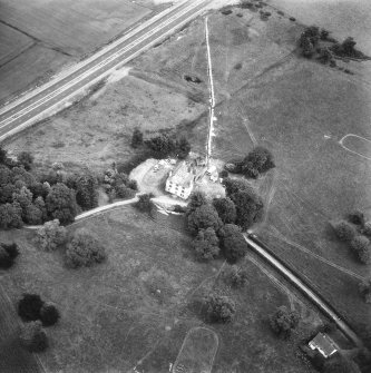 Aerial view of house and tower house