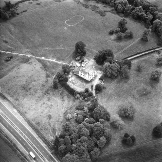 Aerial view of house and tower house