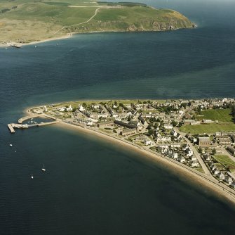 Aerial view of the town of Cromarty, taken from the W.  Visible in the background is the North Sutor.