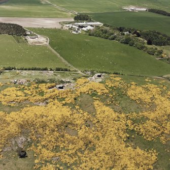 Aerial view of North Sutor coast battery, taken from the S.  Visible are the First and Second World War gun-emplacements.