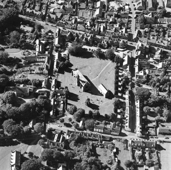 Oblique aerial view of Fortrose centred on the cathedral and court house, taken from the ESE.