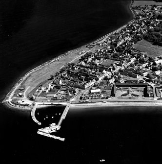 Aerial view of Cromarty, with the harbour and town from the W.