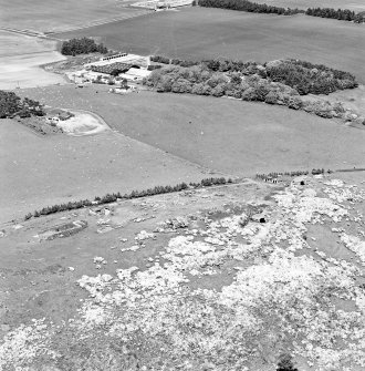 Aerial view of North Sutor coast battery with First and Second World War gun-emplacements, from the SW.