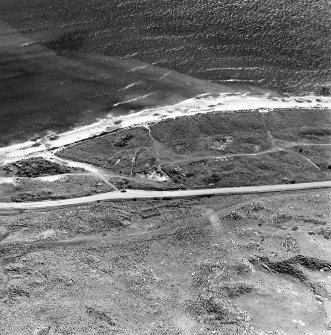 Aerial view of Nigg Second World War coast battery accommodation camp from the N.