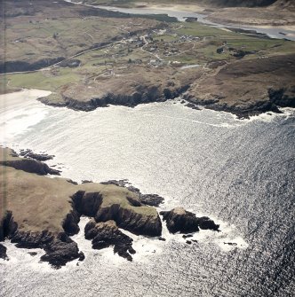 General oblique aerial view centred on the village of Bettyhill, taken from the N.