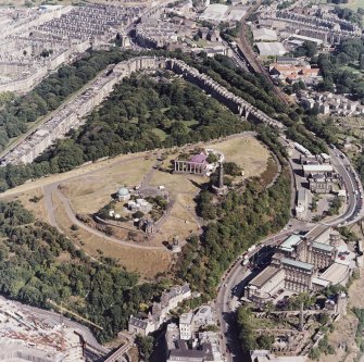 Edinburgh, oblique aerial view of Calton Hill, taken from the W.