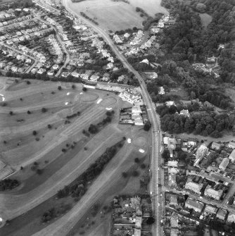 Oblique aerial view of Hailes and Kingsknowe Golf Course, Edinburgh.