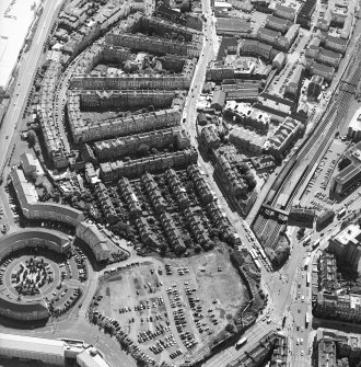 General oblique aerial view of Dalry and Haymarket, taken from the NE.