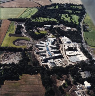 Oblique aerial view centred on the Royal Bank of Scotland headquarters under construction, taken from the E.