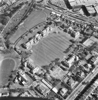 Aerial view including Minto Street and Moray House, Newington Campus on East Suffolk Road and Cameron Toll shopping centre seen from the North West.