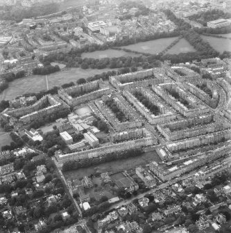 Aerial view from South West, includes Marchmont.