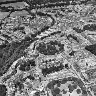 Edinburgh, New Town, Moray Estate.
Aerial view from South including Moray and Ainslie Places.