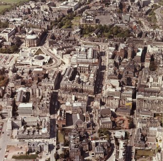 Edinburgh, Old Town.
Aerial view showing Old Town, including MacEwan Hall, Cowgate, George Heriots School and George IV Bridge