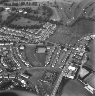 Aerial view of part of Prestonfield including Prestonfield House, Stables and golf course