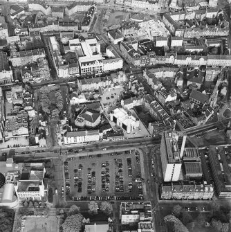 Oblique aerial view of Edinburgh centred on the Central Mosque, taken from the WSW.