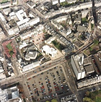 Oblique aerial view of Edinburgh centred on the Central Mosque, taken from the W.