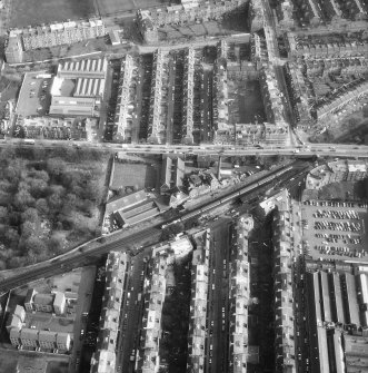 Edinburgh, Slateford Road, Caledonian Brewery.
Oblique aerial view.