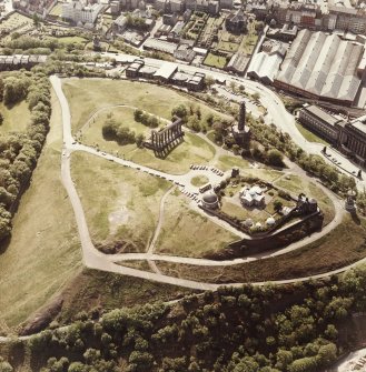 Aerial view of Calton Hill.