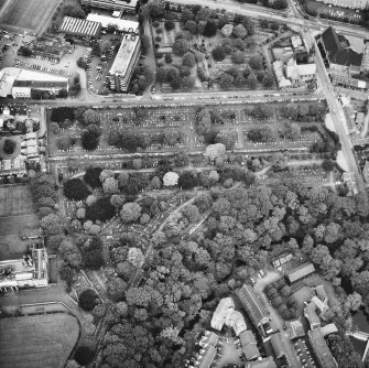 Aerial view of Dean Cemetery also showing Belford Mews, Sunbury Works, Whytock & Reid's Cabinet Works