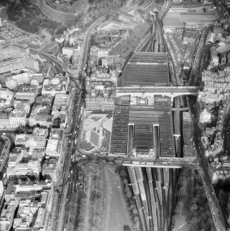 Aerial view of North British Hotel and Waverley Station