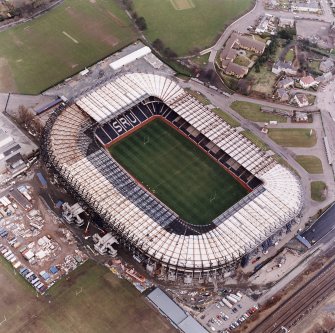 Aerial view of Murrayfield Stadium.