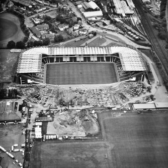 Aerial view of Roseburn House, Murrayfield Stadium and Ice Rink.