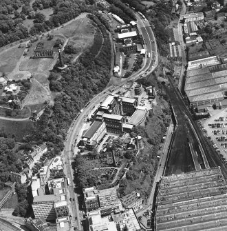 Oblique aerial view centred on St. Andrew's House, taken from the W.