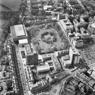 Aerial view of Edinburgh University, George Square seen from the West South West.