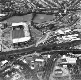 Aerial view of Murrayfield Stadium.