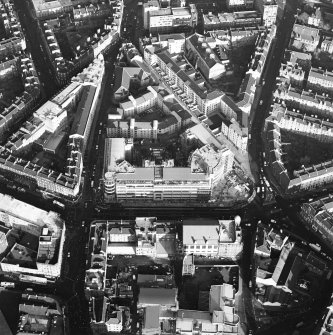 Oblique aerial view centred on the Princes Exchange, taken from the WSW.