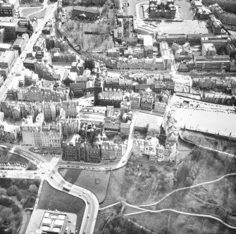 Aerial view of Castlehill and Lawnmarket.