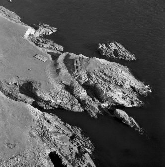 Oblique aerial view of Ness of Burgi.