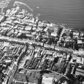 Aerial view including part of harbour.