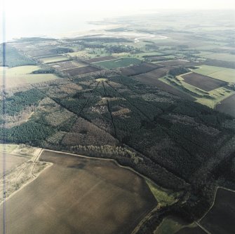 Oblique aerial view centred on Binning Wood, taken from the WNW.