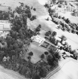 Oxenfoord Castle.
Aerial view from South.