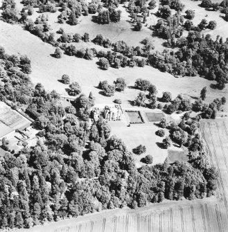 Oxenfoord Castle: oblique aerial view, taken from the SW.