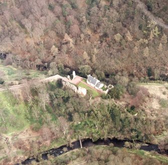 Aerial view of Roslin Castle, taken from the NNW.