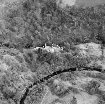 Aerial view of Roslin Castle, taken from the W.