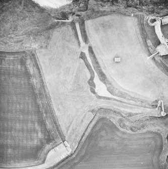 Aerial view of land to W of castle.