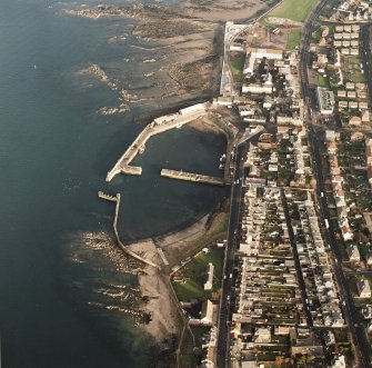 Oblique aerial view of Port Seton, Harbour centred on the harbour, taken from the W.