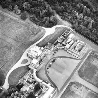 Hopetoun House.
Aerial view from South East of house and part of the parterre.