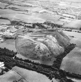 Oblique aerial view of Shale-oil bing.