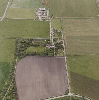 Hoy, oblique aerial view, taken from the NE, centred on Melsetter House.