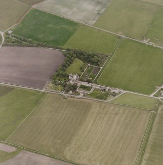 Hoy, oblique aerial view, taken from the NW, centred on Melsetter House.