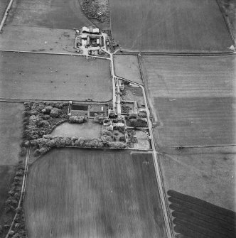 Hoy, oblique aerial view, taken from the ENE, centred on Melsetter House.