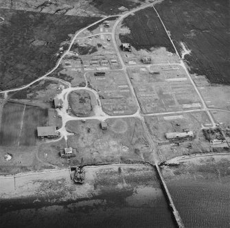 Hoy, Rinnigill, oblique aerial view, taken from the NNE, centred on Rinnigill Military Camp.